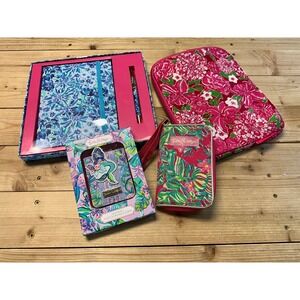 Lilly Pulitzer Tech Pocket Notebook Pen Case Sleeve Set Lot